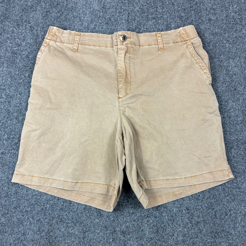Old Navy OG Chino Shorts Mens Large Tan‎ Khaki Elastic Back Twill Casual 2415